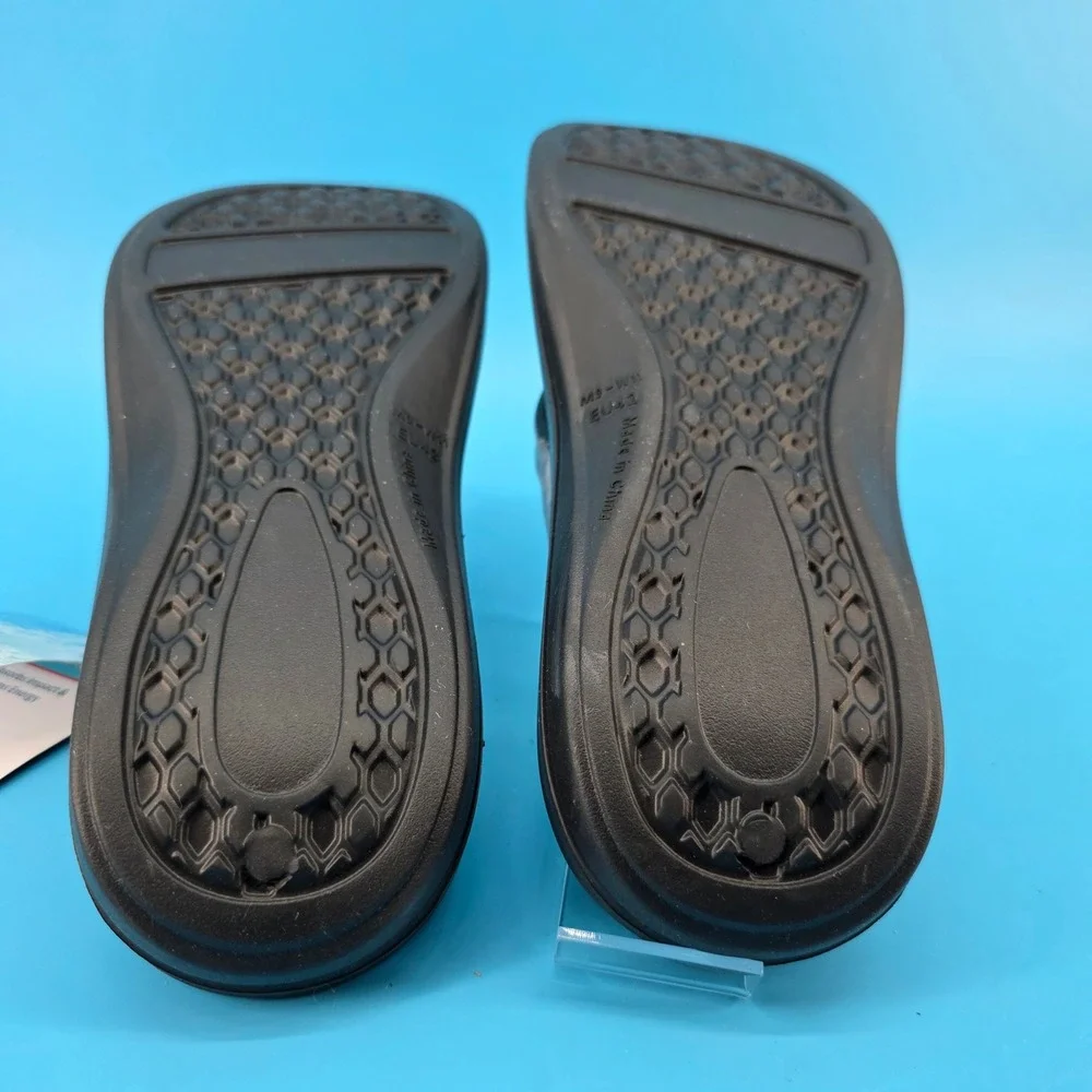 Reel Legends Unisex Flip Flop Sandals Black Smoked Pearl Palm Leaf Size 9 NEW